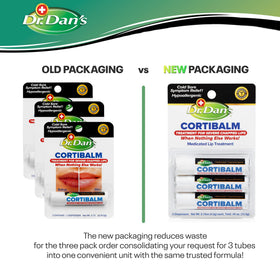 Dr. Dan's CortiBalm ingredient list close-up highlighting hydrocortisone