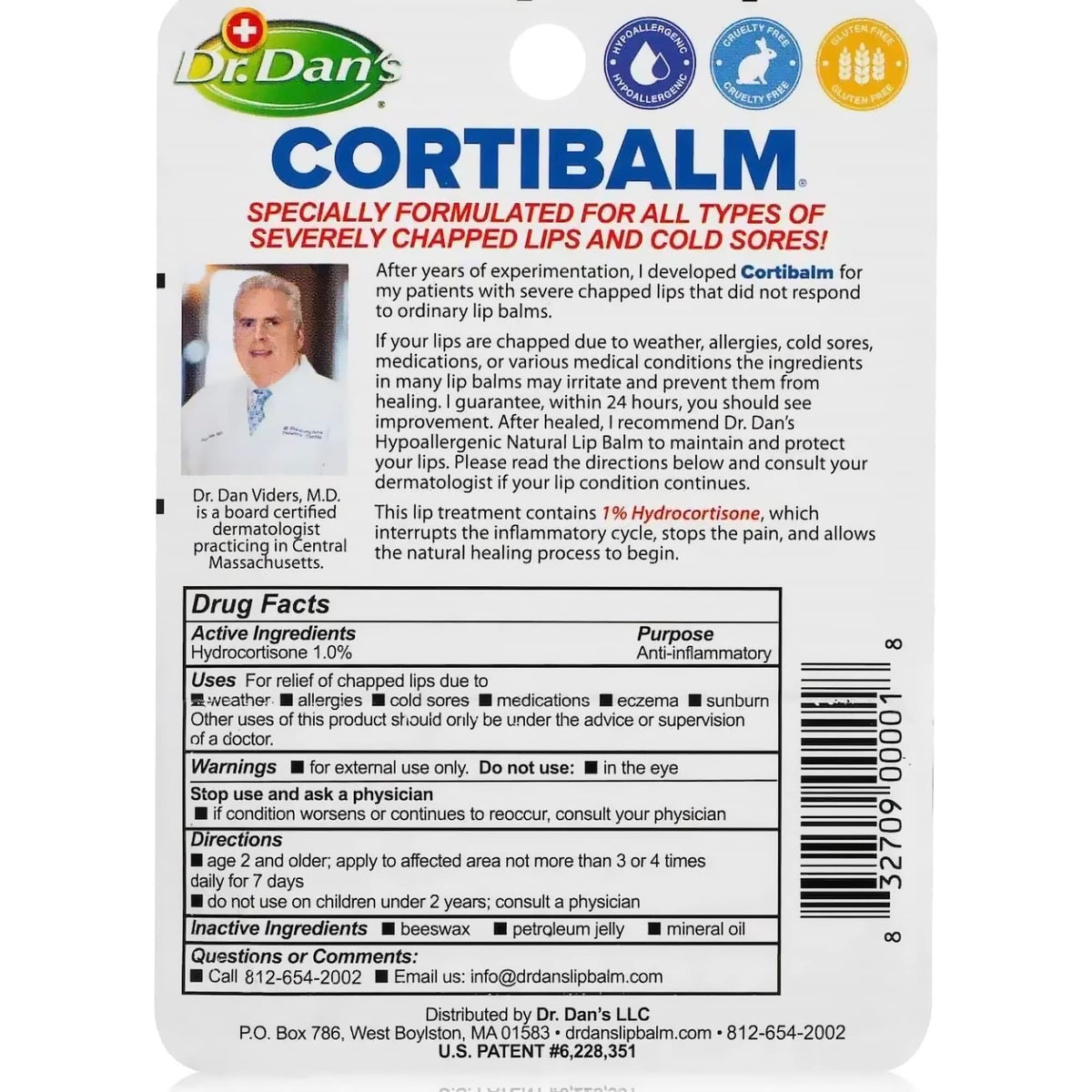Dr. Dan's Cortibalm open tube close-up showing smooth balm texture for quick relief