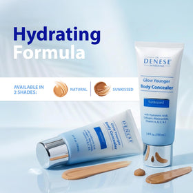 Dr. Denese applied with fingers on leg showing easy blending benefit