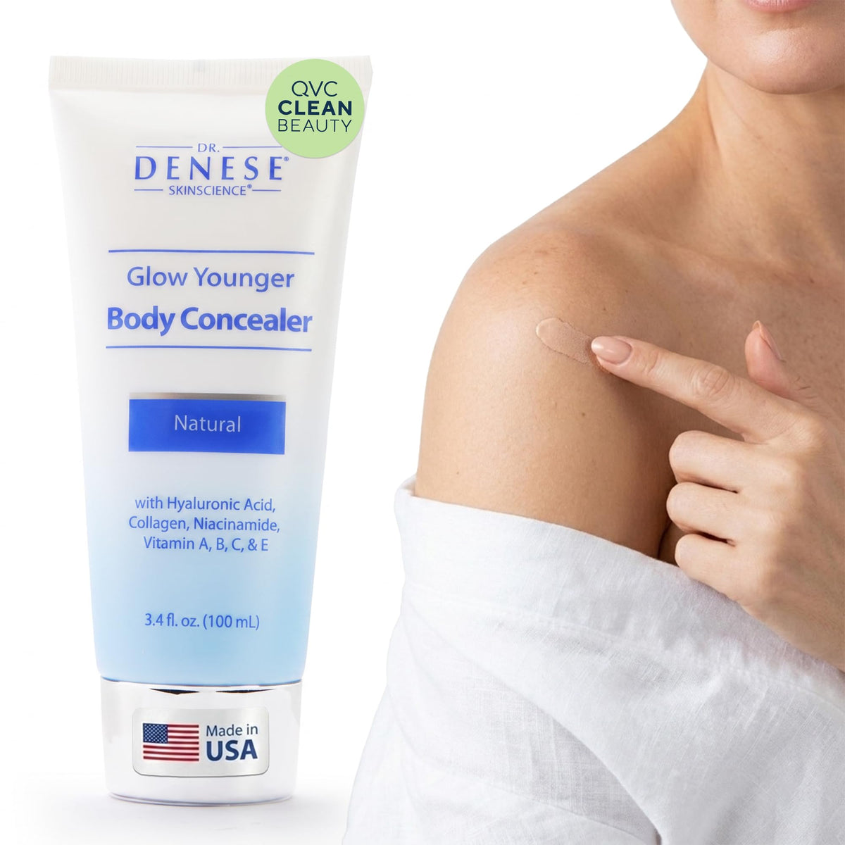 Dr. Denese front packaging showing product and coverage benefits