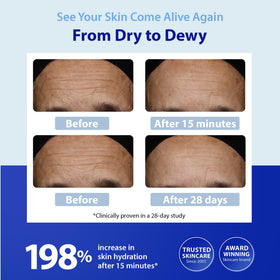 Dr. Denese pump dispensing serum drop, demonstrating controlled application and hygiene