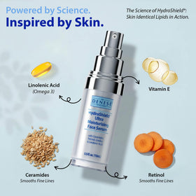 Dr. Denese close-up of label and ingredients emphasizing dermatologist-tested formulation benefits