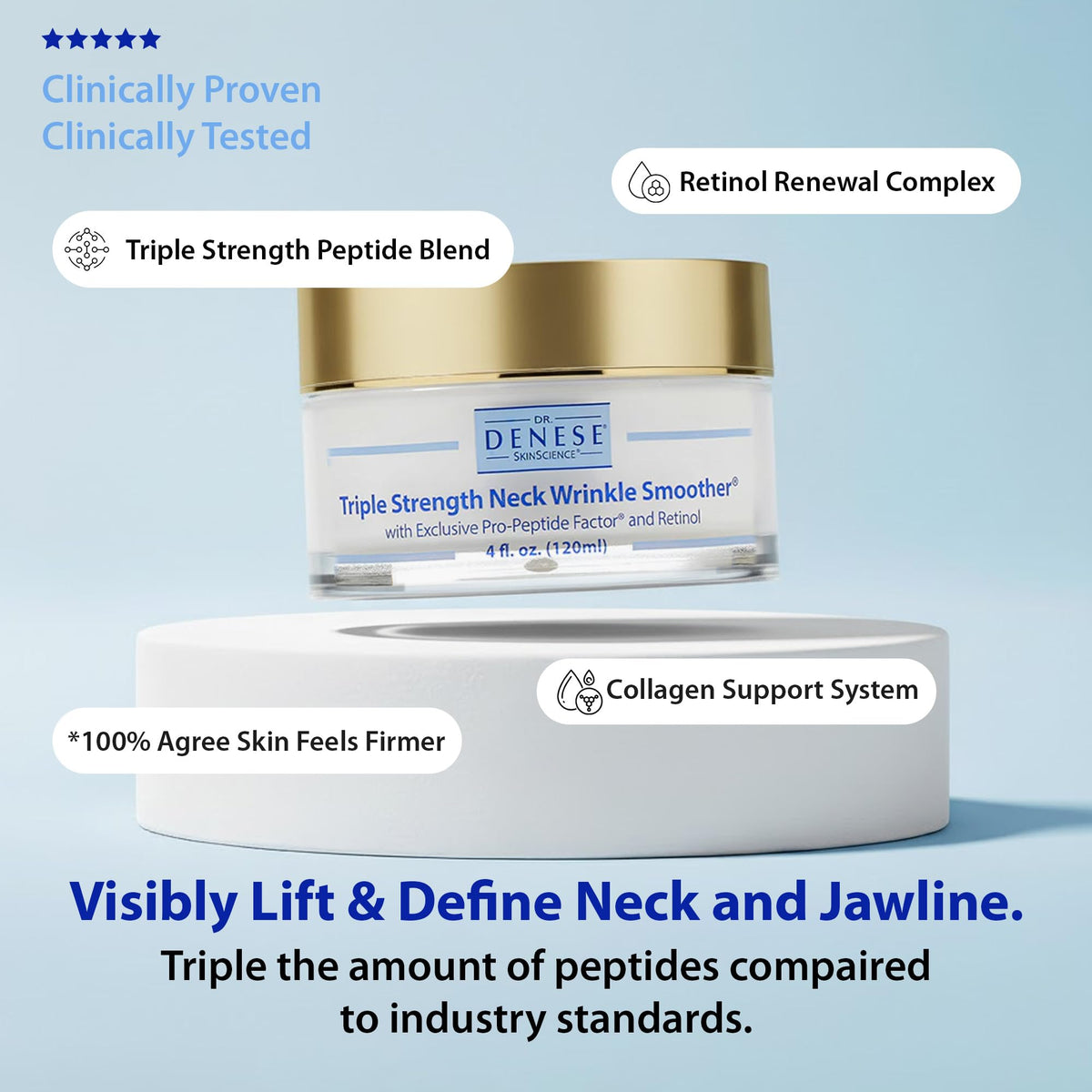 Dr. Denese cream on spatula demonstrating easy application and smooth feel