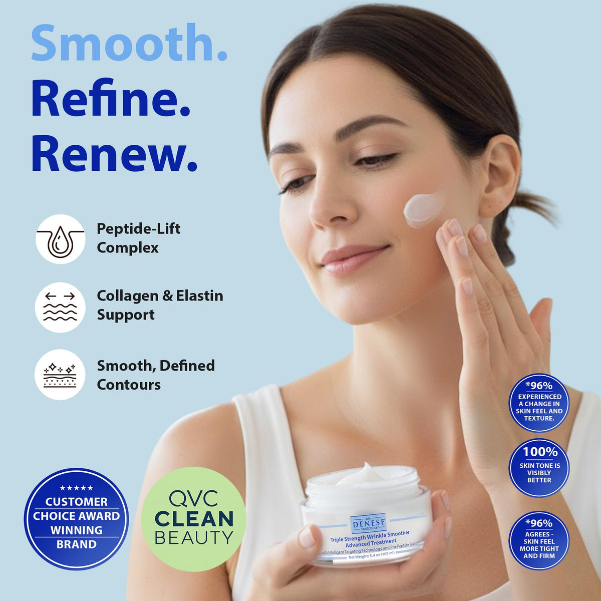 Dr. Denese open jar cream texture close-up showing rich hydration and smooth application benefit