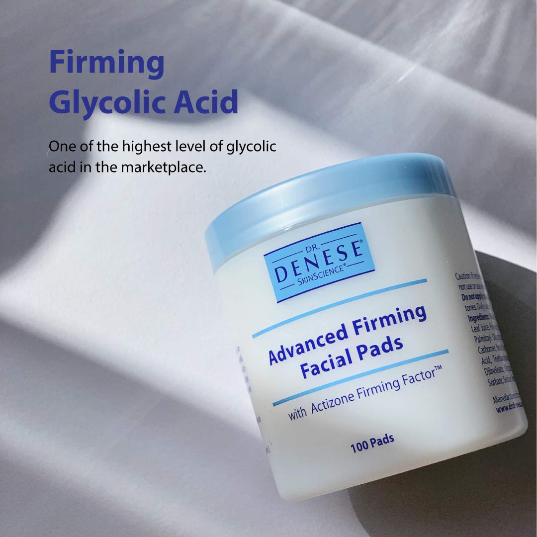 Dr. Denese pad being swiped on cheek demonstrating gentle exfoliation benefit