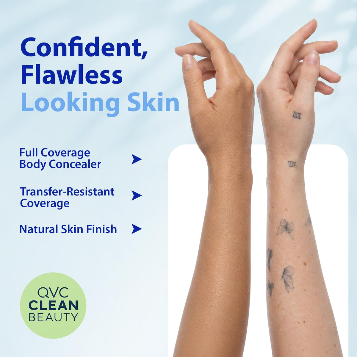 Dr. Denese swatch on forearm showing true-to-skin shade matching benefit