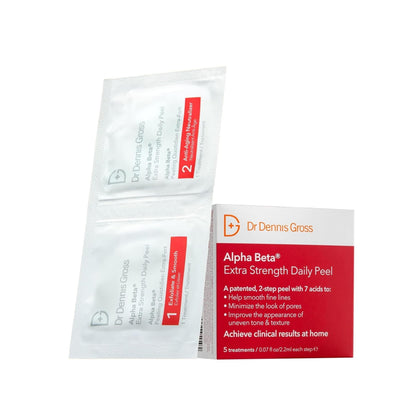 Dr. Dennis Gross front packaging showing product name and treatments, highlighting professional results