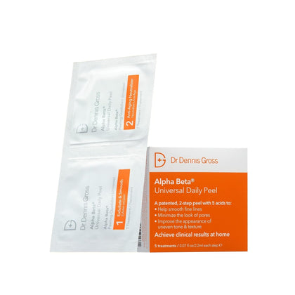 Dr Dennis Gross front packaging showing five two-step treatments benefits