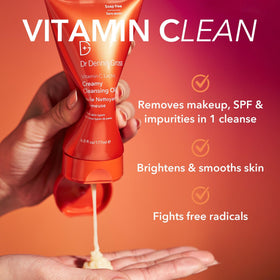 Dr Dennis Gross emulsified milky cleanser in hand for easy rinsing