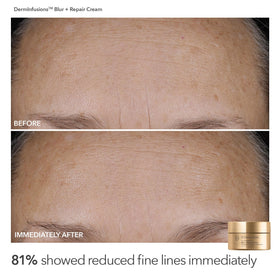 Dr Dennis Gross DermInfusions Blur + Repair Cream jar top view shows cream texture benefit: intense hydration