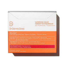 Dr Dennis Gross front packaging showing 60 two-step peel treatments for visible smoothing