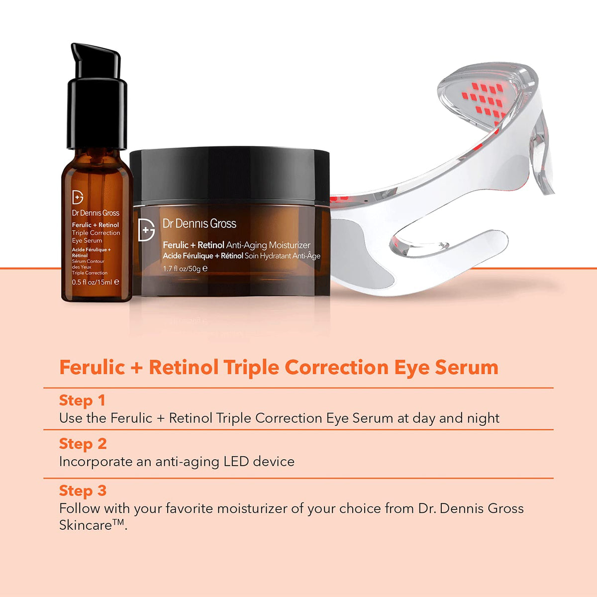 Dr Dennis Gross bottle on vanity representing daily skincare routine