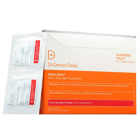 Dr Dennis Gross front packaging showing extra strength peel and clarity benefits