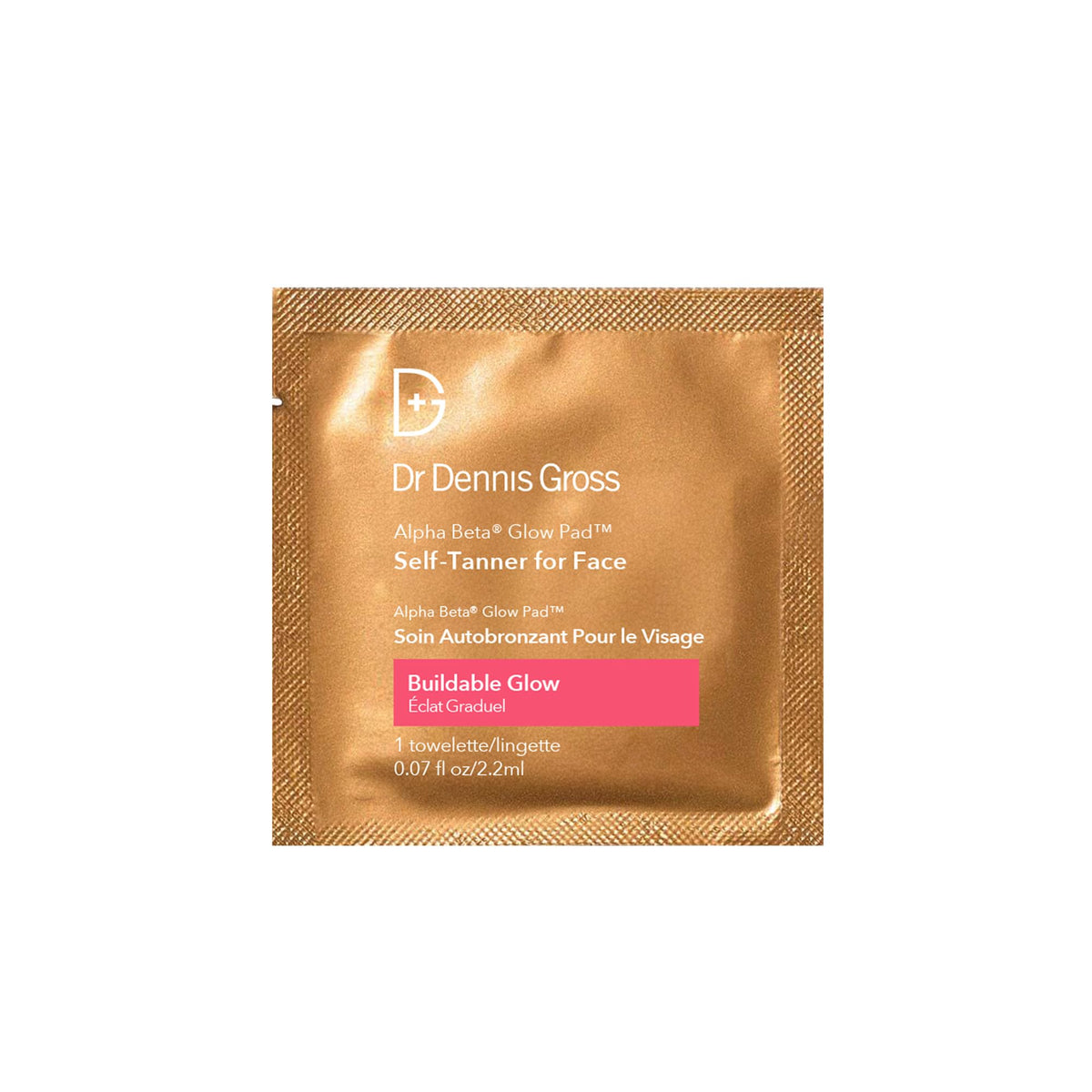 Dr. Dennis Gross single towelette unfolded showing texture and ease