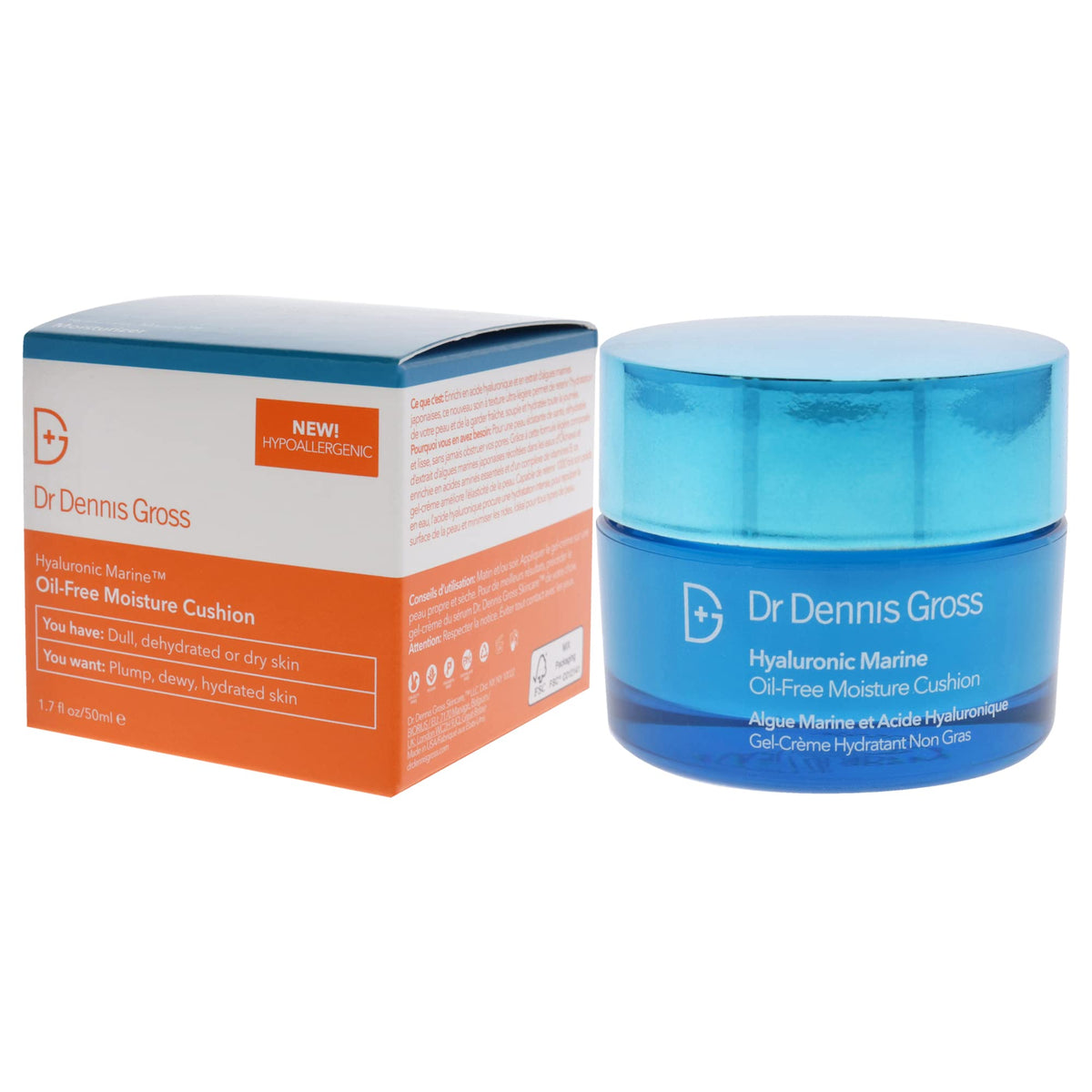 Dr Dennis Gross moisturizer on bathroom counter in routine setting, conveying easy layering benefit