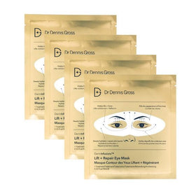 Dr Dennis Gross mask close-up on eye-shaped sheet demonstrating fit and conformity