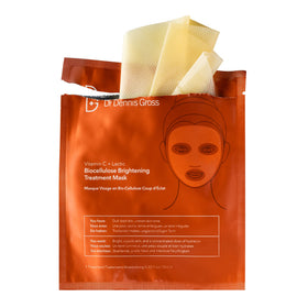 Dr Dennis Gross close-up of coconut biocellulose mask fibers hugging contours for hydration