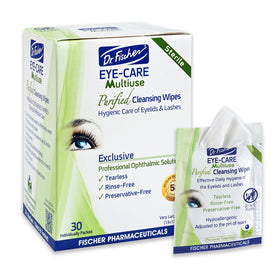 Dr. Fischer front packaging showing compact wipe pack and 30 count for convenience