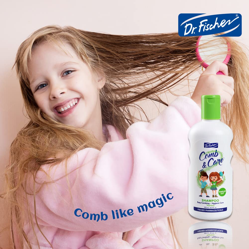 Dr. Fischer soft hair after use on child showing smooth, tangle-free results