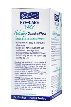Dr. Fischer wipe with moisture droplet illustrating long-lasting hydration