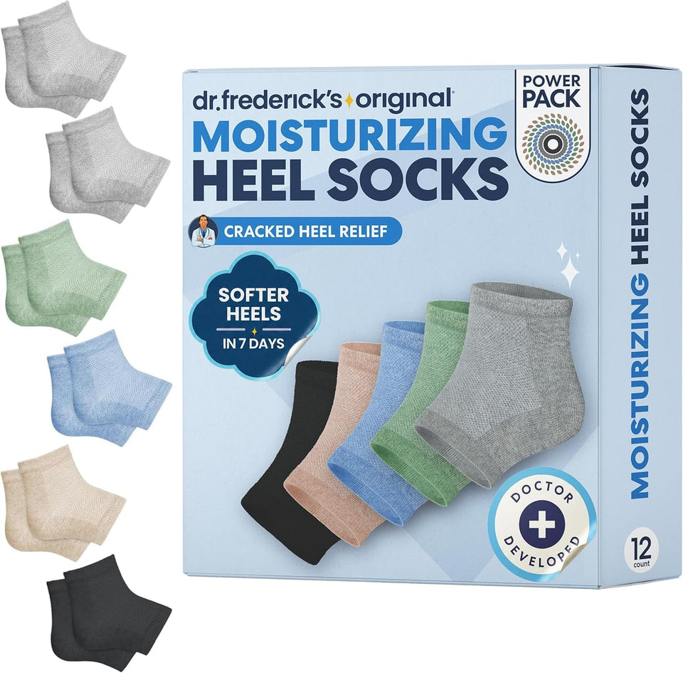 Dr. Frederick's front packaging showing six pairs and product benefits