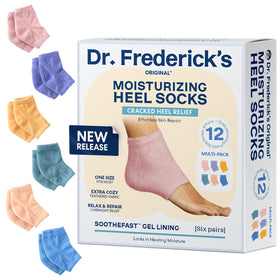 dr. frederick's front packaging showing two-pair set and benefits