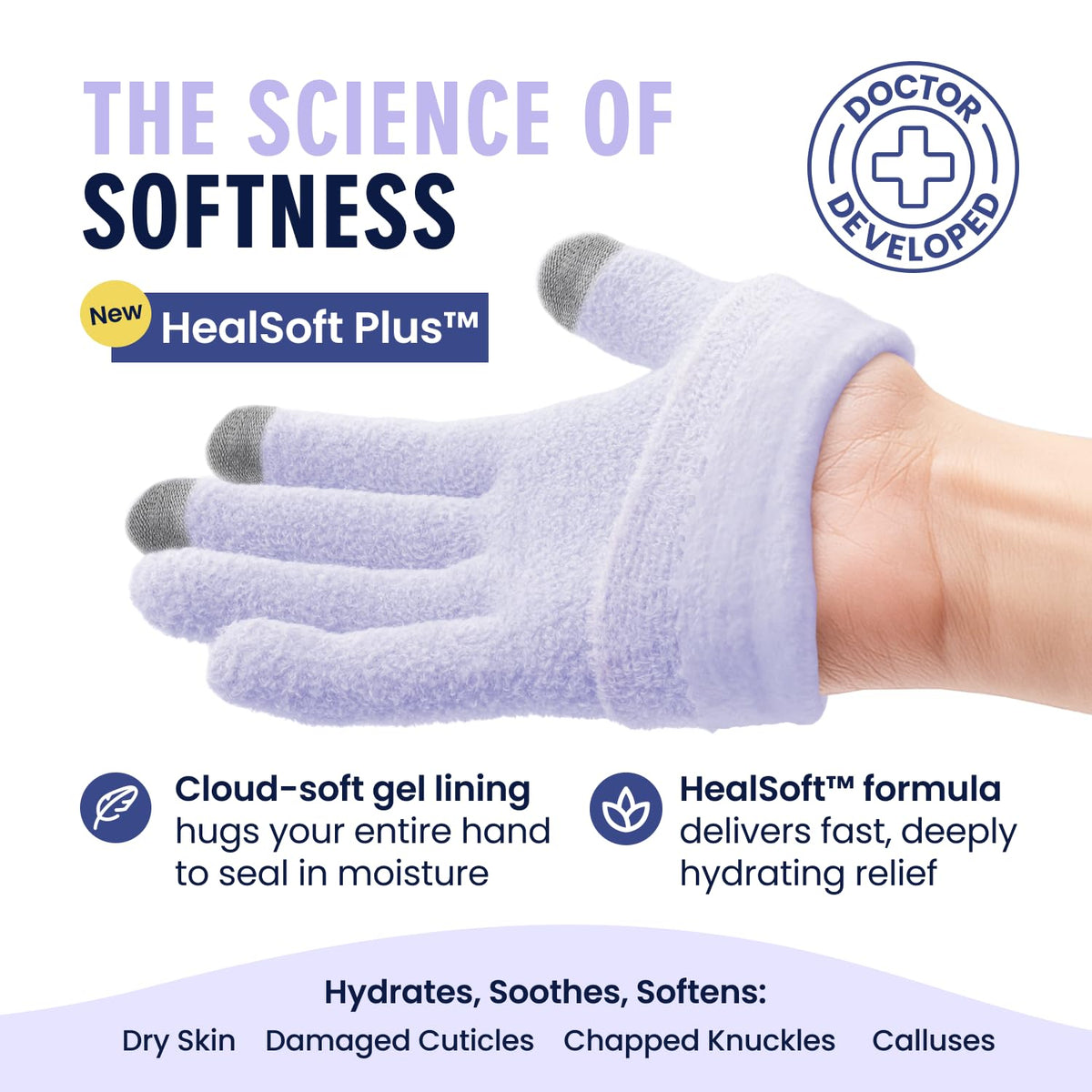 Dr. Frederick's close-up of HealSoft Plus gel lining with rich texture benefit
