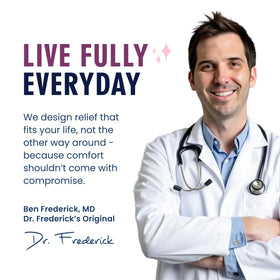 Dr. Frederick's gift ready packaging flatlay, presents an attractive present