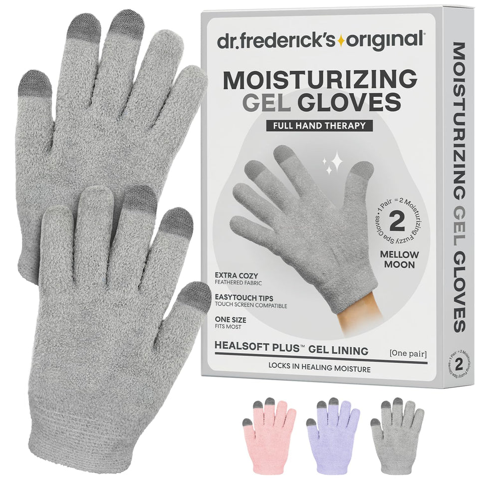 Dr. Frederick's packaging front view showing gloves and benefits