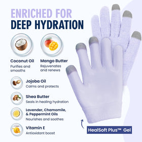 Dr. Frederick's glove on hand using smartphone for touchscreen convenience