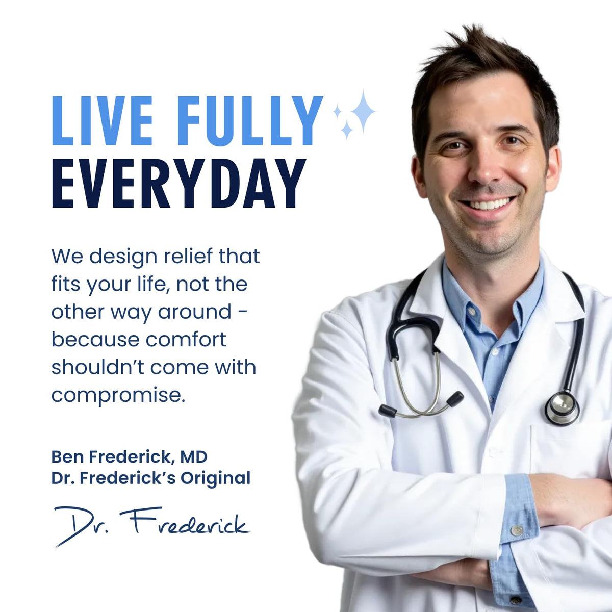 Dr. Frederick's hand-wash care demonstration to preserve gel-infused lining