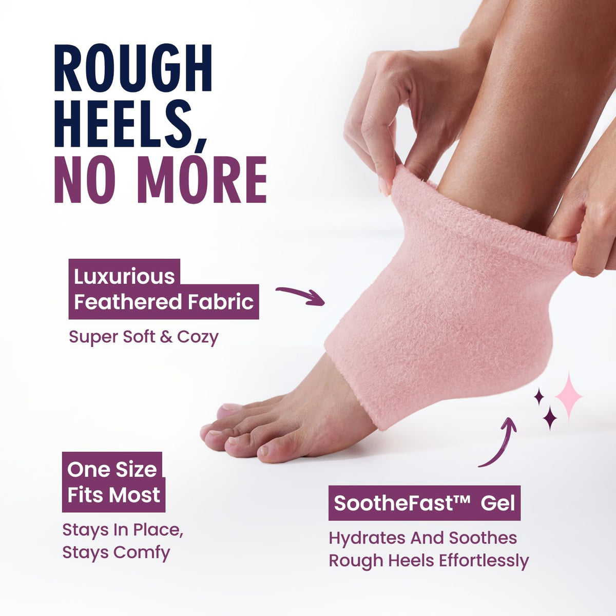 Dr. Frederick's heel area contact detail, demonstrates targeted hydration