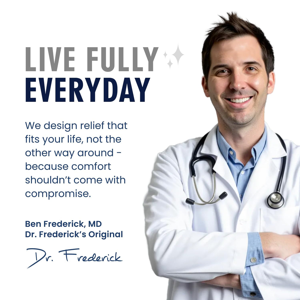 Dr. Frederick's Original product label with ingredients showing olive oil, jojoba, vitamin E benefits