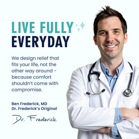 Dr. Frederick's gift box styled image showing doctor-designed self-care benefit