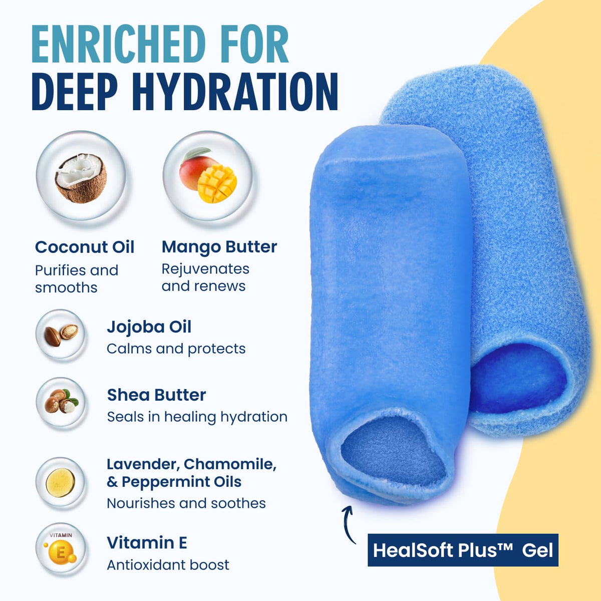 Dr. Frederick's mellow moon sock on foot model demonstrating in-use comfort