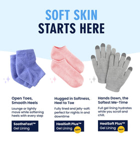 Dr. Frederick's gloves in a nighttime self-care setting aiding repair