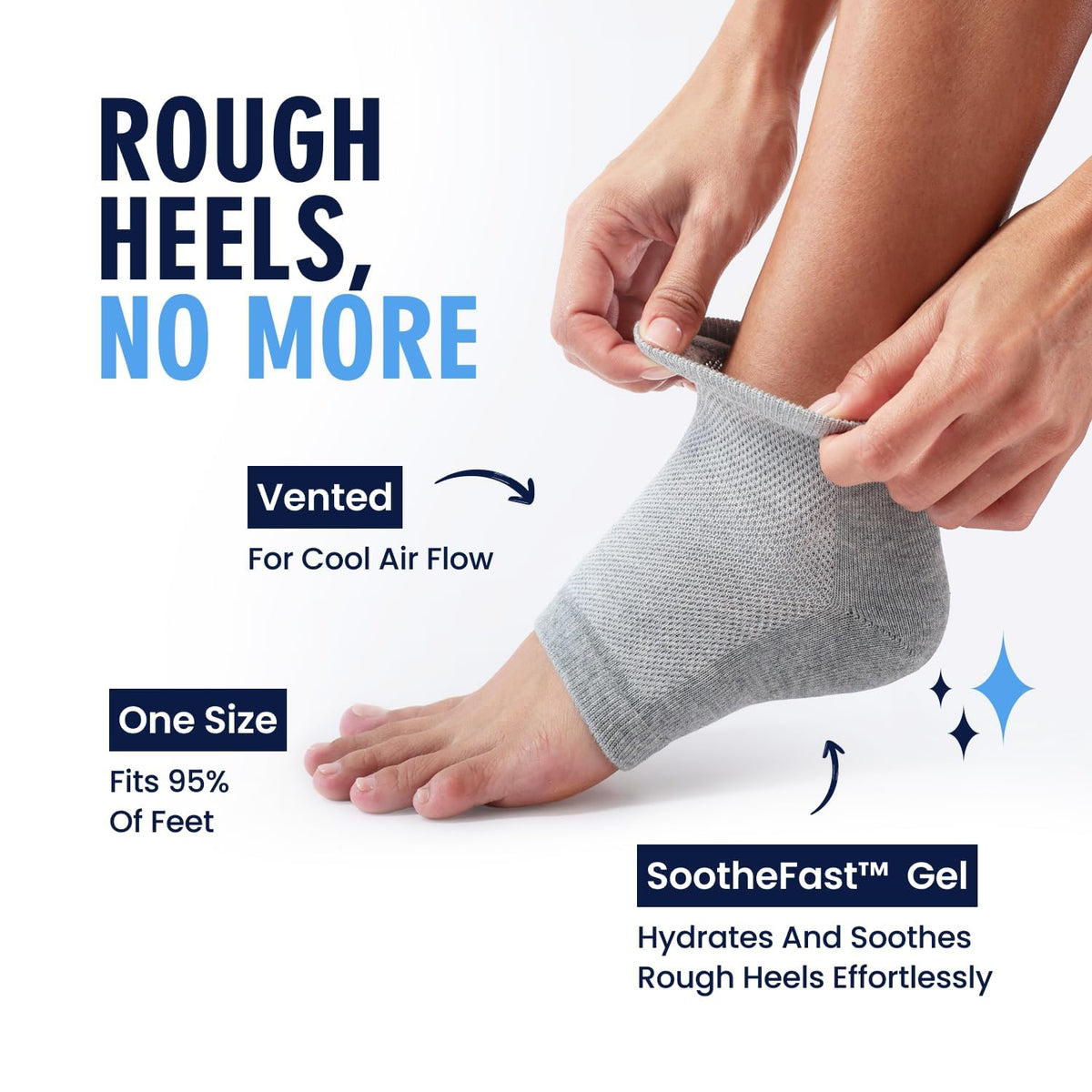 Dr. Frederick's open-toe sock detail highlighting breathable comfort