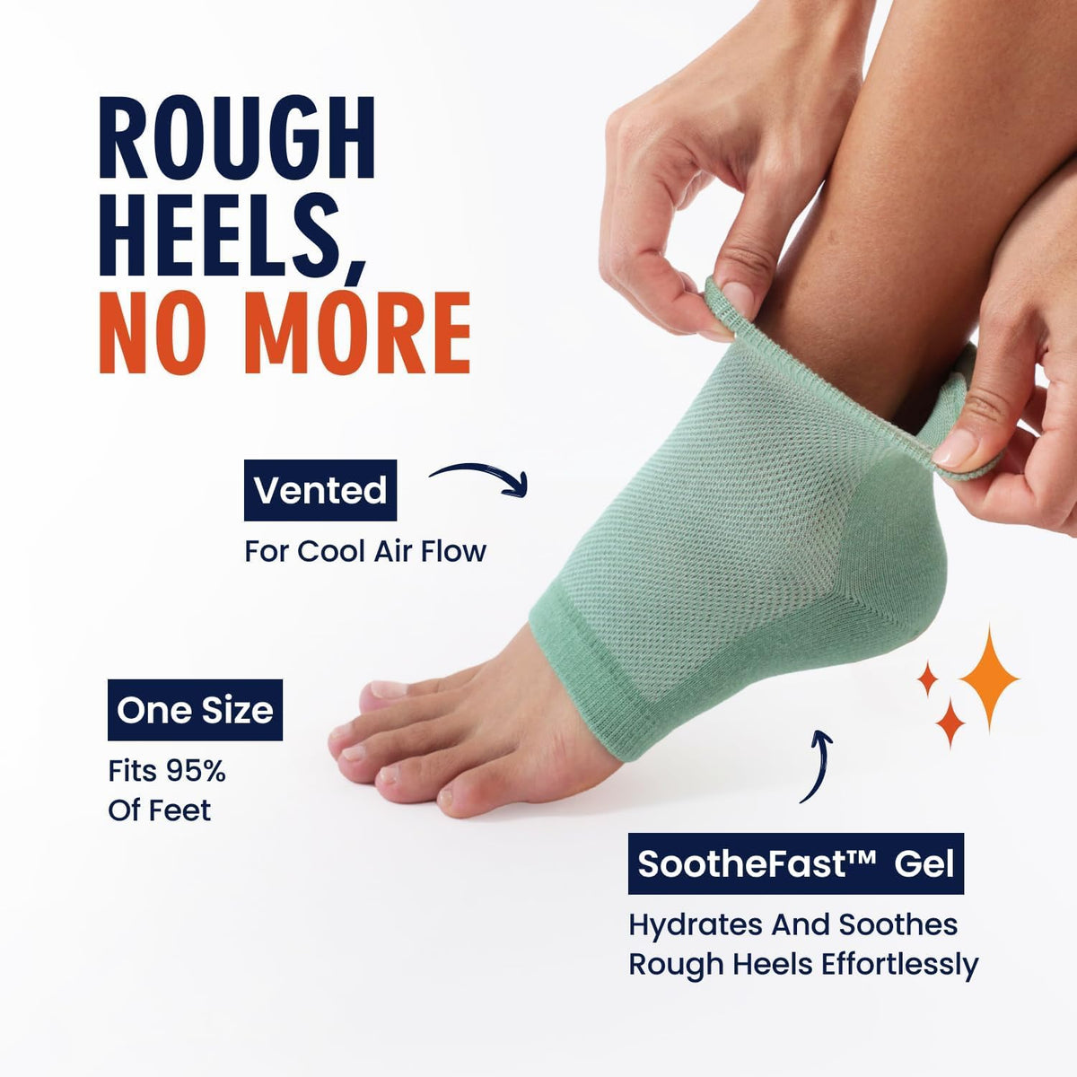 Dr. Frederick's open-toe socks worn on foot delivering overnight hydration