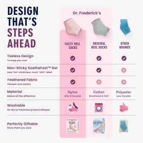 Dr. Frederick's pair worn on feet lifestyle shot, shows comfort and fit