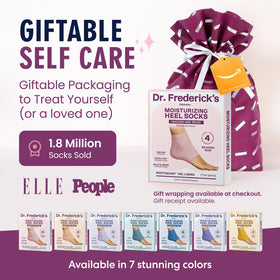 Dr. Frederick's size and scale on hand, shows fit and stretch benefit