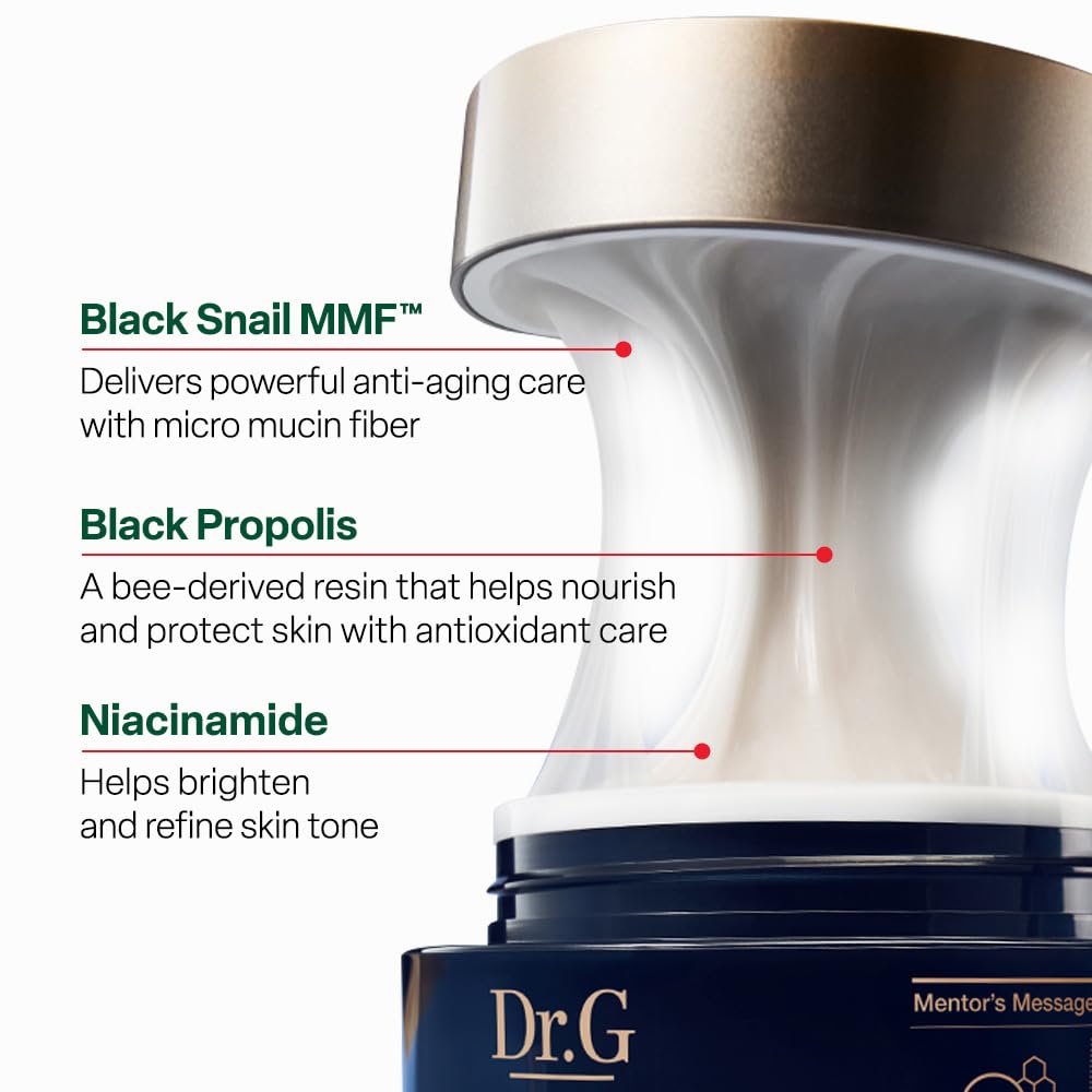 Dr. G ingredient setup with niacinamide bottle highlighting brightening and barrier support