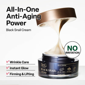 Dr. G cream open jar texture close-up revealing smooth snail mucin-rich consistency for deep nourishment