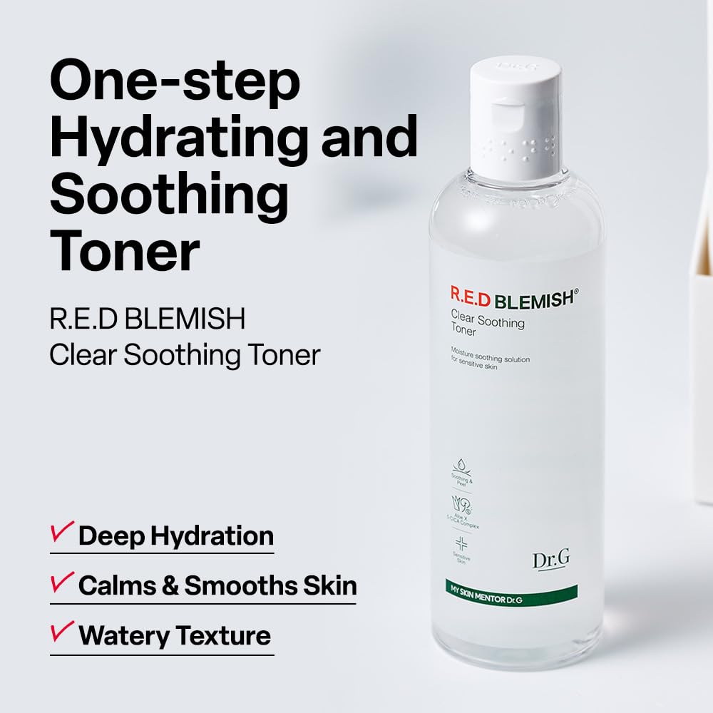 Dr.G label close-up highlighting soothing ingredients and clear formula benefit