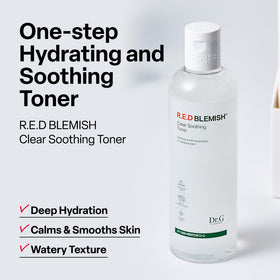 Dr.G label close-up highlighting soothing ingredients and clear formula benefit