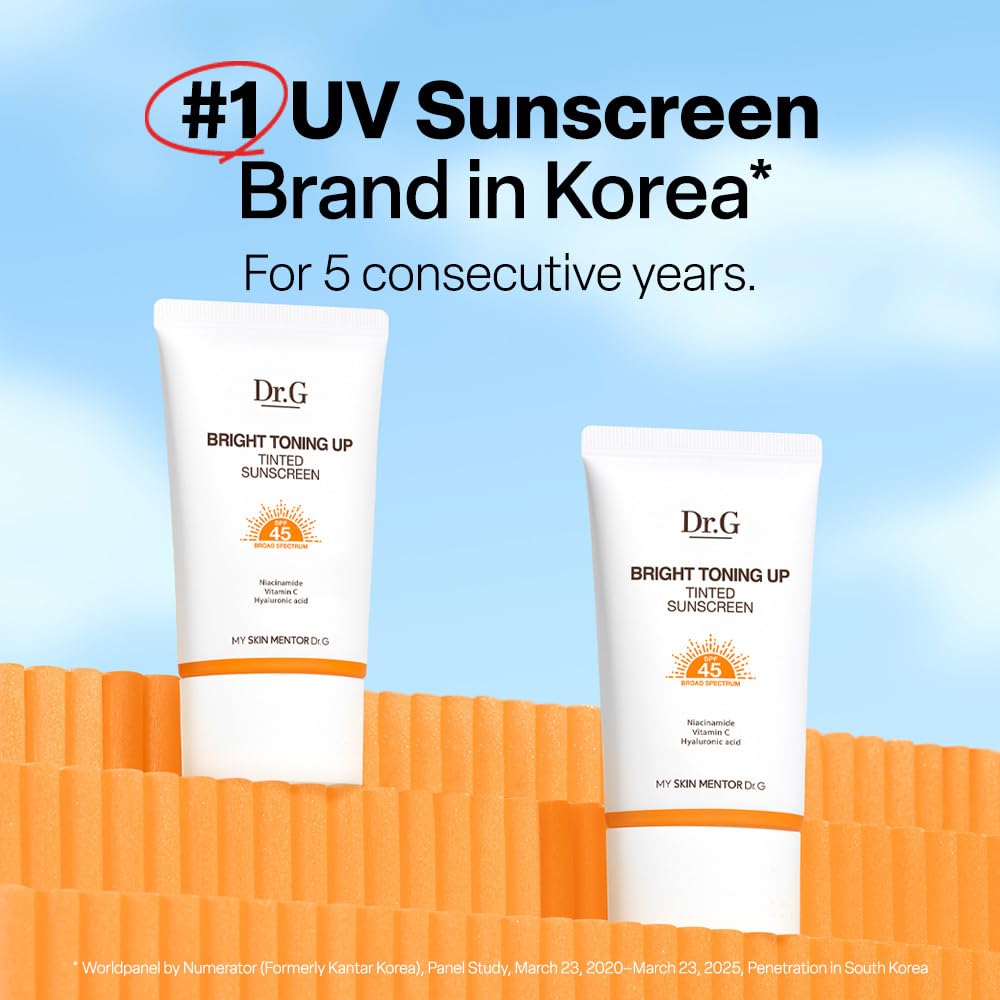 Dr. G tinted cream swipe on skin demonstrating even coverage benefit