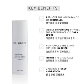 Dr. Grace bottle on bath counter in lifestyle scene to suggest nightly skincare ritual benefits