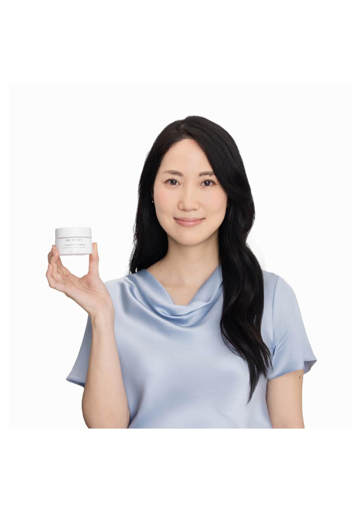 Dr. Grace peptide complex graphic illustrating firming and smoothing effects