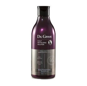 Dr. Groot front packaging showing bottle and branding benefit: clear scalp care