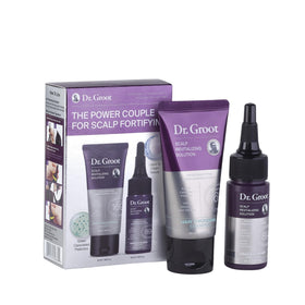 Dr. Groot travel set front packaging showing compact bottles and branding for easy travel