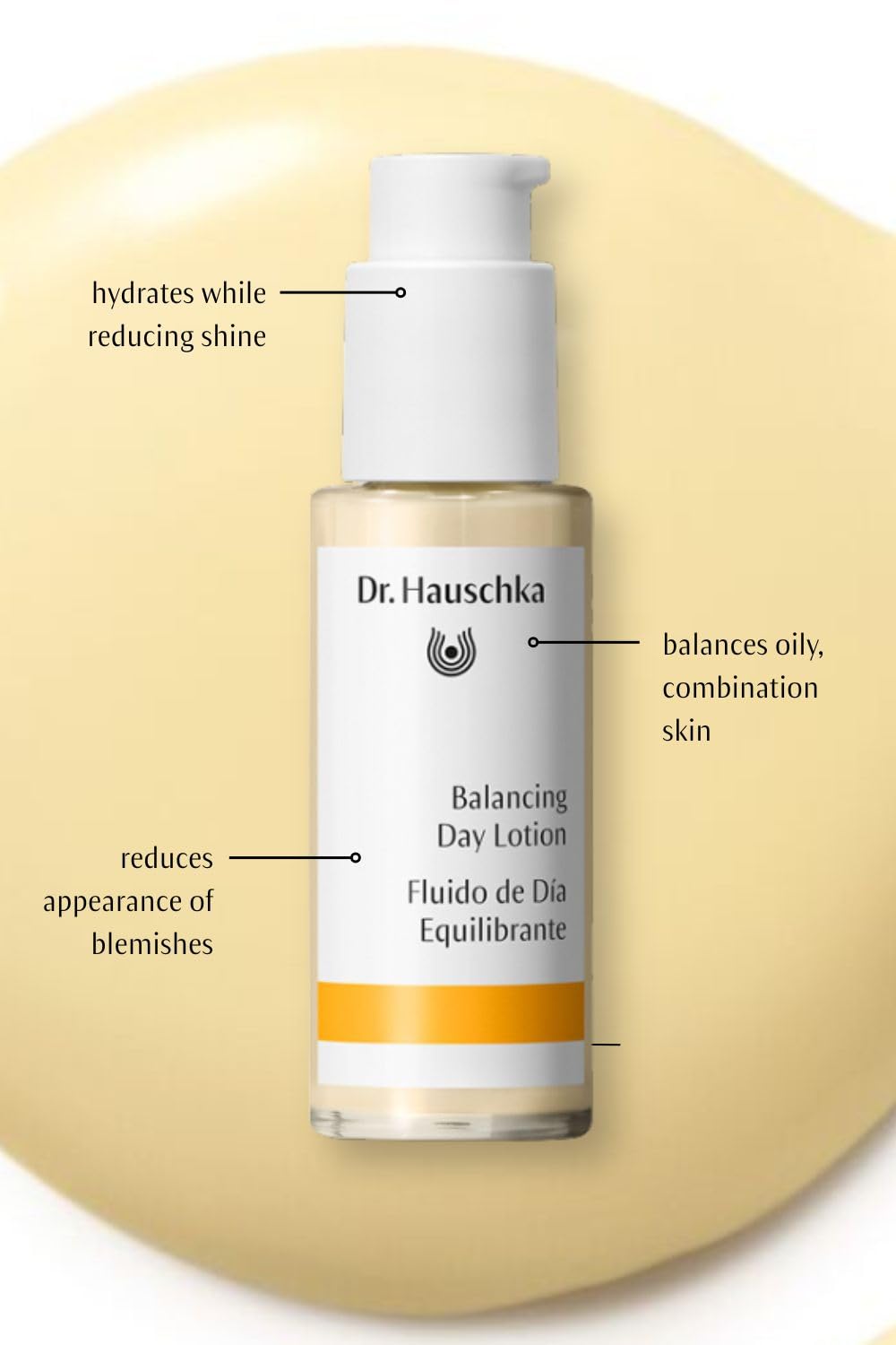 Dr. Hauschka lotion on bathroom counter in AM routine highlighting layering benefit